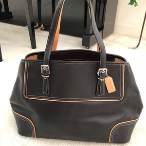 Black leather coach bag